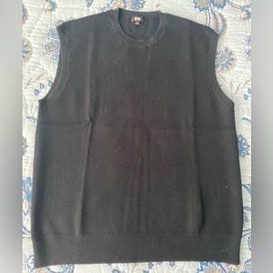 Uniqlo knitted vest, crew neck, size M, black, NEW